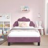 vidaXL Estrutura de Cama Infantil com Cabeceira Roxo 90 x 190 cm