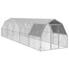 vidaXL Corrida de galinhas com telhado 2,5x10x2,25 m a&ccedil;o galvanizado