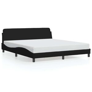 vidaXL Estrutura de cama Dover 160x200 cm tecido preto