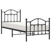 vidaXL Estrutura de cama com cabeceira e p&eacute;s 90x190 cm metal preto