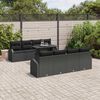 vidaXL Conjunto de Sof&aacute; de Jardim 7 pcs Preto Rattan Sint&eacute;tico