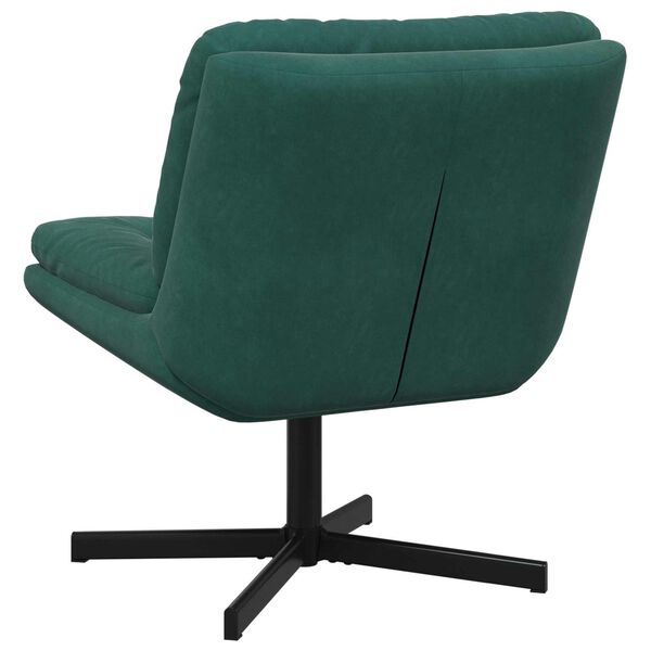 vidaXL Cadeira Relaxante Girat&oacute;ria Verde Escuro 63 x 75 x 76 cm Veludo