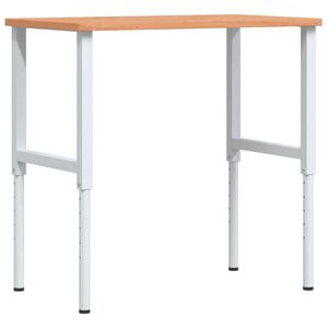 vidaXL Bancada retangular 100x60x(71,5-98) cm madeira de faia maci&ccedil;a