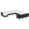 vidaXL 12 pcs conjunto lounge de jardim c/ almofad&otilde;es vime PE preto
