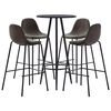 vidaXL 5 pcs conjunto de bar tecido cinzento-escuro