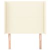 vidaXL Cabeceira cama c/ abas couro artificial 103x16x118/128 cm creme