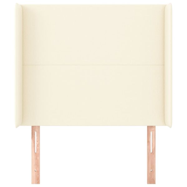 vidaXL Cabeceira cama c/ abas couro artificial 103x16x118/128 cm creme