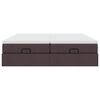 vidaXL Estrutura de cama otomana com colch&otilde;es tecido castanho escuro