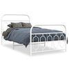 vidaXL Estrutura de cama com cabeceira e p&eacute;s 107x203 cm metal branco