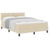 vidaXL Cama Box com cabeceira Manual Creme 140 x 190 cm tecido