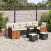 vidaXL Conjunto de Sof&aacute; de Jardim com almofada 10 pcs Preto e creme