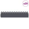 vidaXL Delimitadores de relvado 20 pcs Antracite 103 x 0,05 x 22 cm