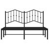 vidaXL Estrutura de cama com cabeceira 135x190 cm metal preto