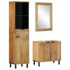 vidaXL 3 pcs conj. m&oacute;veis p/ casa de banho madeira mangueira maci&ccedil;a