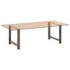 vidaXL P&eacute;s para mesa de jantar em a&ccedil;o natural, 2 pe&ccedil;as, 90x (72-73) cm, a&ccedil;o