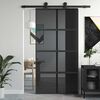 vidaXL Porta deslizante 102,5x205 cm vidro temperado e alum&iacute;nio preto