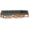 vidaXL Conjunto de Sof&aacute;s para Exterior 7 pcs Natural e Antracite