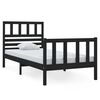 vidaXL Estrutura cama pequena solteiro 75x190 cm madeira maci&ccedil;a preto