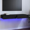 vidaXL Móvel de TV com luzes LED 120x35x15,5 cm preto