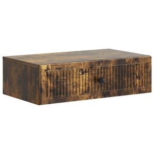 vidaXL Mesa Lateral de Parede Carvalho Fumado 59 x 34,5 x 17 cm