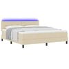 vidaXL Cama Box com colch&atilde;o com led Creme 180 x 200 cm tecido