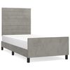 vidaXL Estrutura de cama sem colch&atilde;o 80x200 cm veludo cinzento-claro