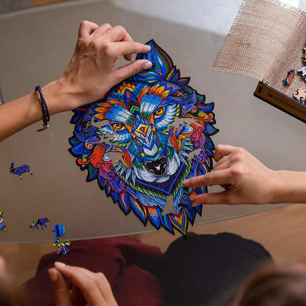 UNIDRAGON Puzzle de madeira 330 pcs Majestic Wolf King Size 30x41 cm