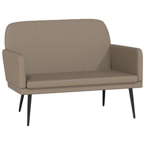 vidaXL Banco 107x80x81 cm couro artificial cor cappuccino