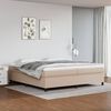 vidaXL Estrutura de cama com molas 200x200 cm couro artificial cappuccino