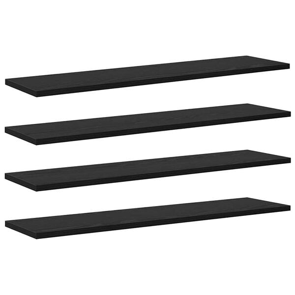 vidaXL Estante de Prateleira 4 pcs Preto 80 x 20 x 1,5 cm