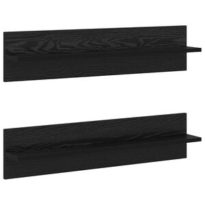 vidaXL Prateleira de Parede 2 pcs Carvalho Preto 80 x 11,5 x 18 cm