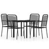 vidaXL 5 pcs Conjunto de jantar para jardim preto