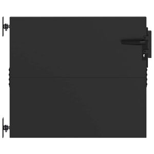 vidaXL Port&atilde;o de Jardim Preto 85 x 100 cm A&ccedil;o com Revestimento em P&oacute;