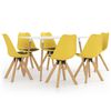vidaXL 7 pcs conjunto de jantar amarelo e preto