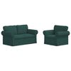 vidaXL Sof&aacute; 2 pcs Verde Escuro