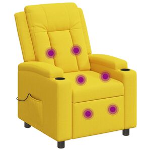 vidaXL Poltrona de massagem reclin&aacute;vel Amarelo Claro 75 x 95 x 100 cm