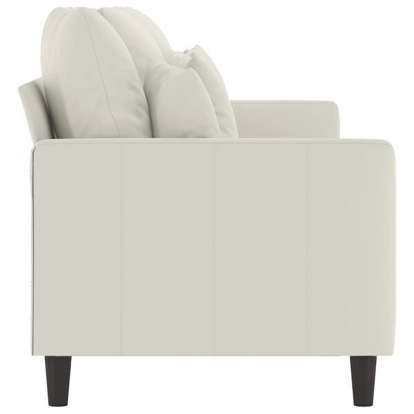 vidaXL Sof&aacute; de 3 lugares 180 cm veludo cor creme
