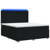 vidaXL Cama Box com LED e Colch&atilde;o Preto 180 x 200 cm Tecido