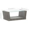vidaXL 4 pcs conjunto lounge de jardim c/ almofadões vime PE cinzento