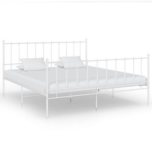 vidaXL Estrutura de cama 140x200 cm metal branco