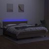 vidaXL Cama box spring colch&atilde;o/LED 160x200 cm tecido cinza-acastanhado