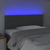 vidaXL Cabeceira de cama c/luzes LED tecido 100x5x78/88cm cinza-escuro