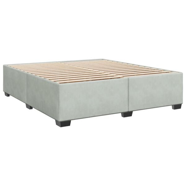 vidaXL Estrutura de cama sem colch&atilde;o 200x200 cm veludo cinzento-claro
