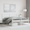 vidaXL Estrutura de cama com cabeceira e pés 150x200 cm metal branco