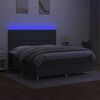 vidaXL Cama box spring c/ colch&atilde;o e LED 180x200 cm tecido cinza-escuro