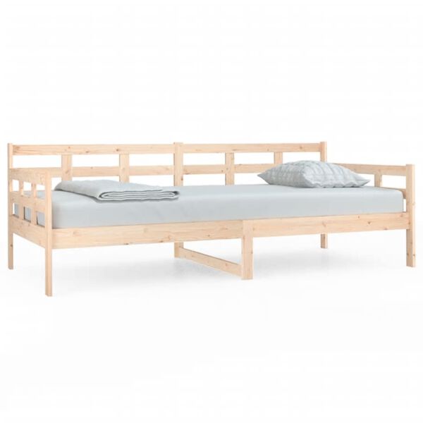vidaXL Sofá-cama 90x200 cm madeira de pinho maciça
