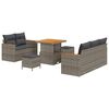 vidaXL Conjunto de Sof&aacute; de Jardim 8 pcs Cinzeto vime PE
