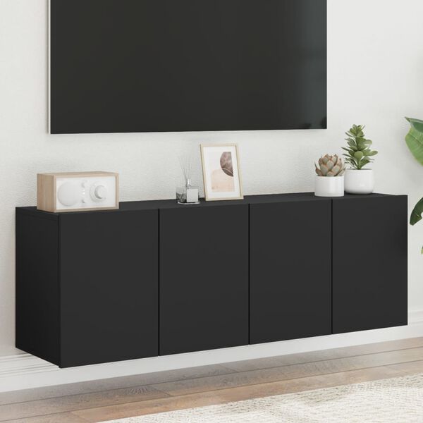 vidaXL M&oacute;veis de parede para TV 2 pcs 60x30x41 cm preto