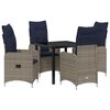 vidaXL Conjunto de Mesa e Cadeiras 5 unid. Cinzeto Rattan de PE