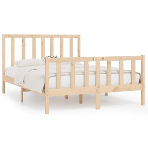 vidaXL Estrutura de cama 140x190 cm madeira maci&ccedil;a